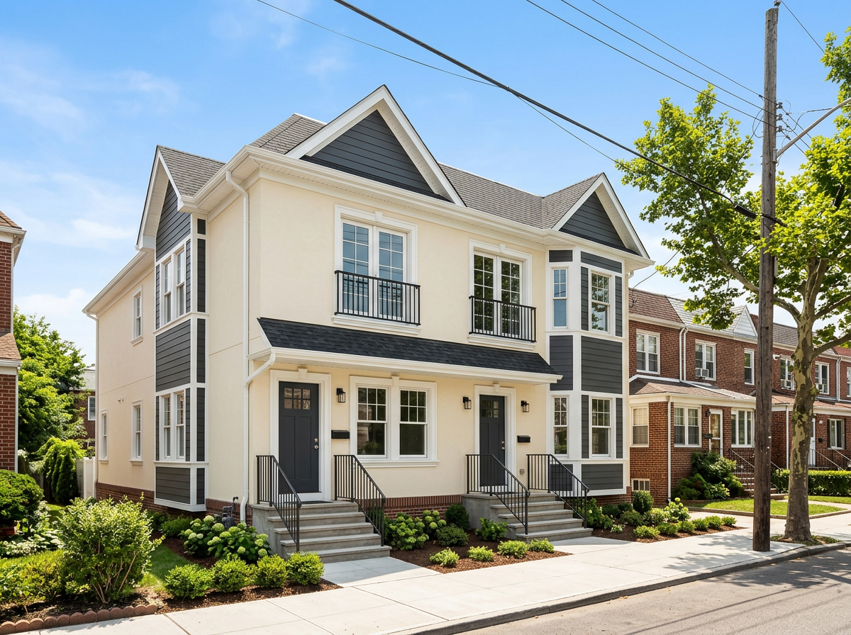 Finish inspiration: freshly painted Queens duplex exterior